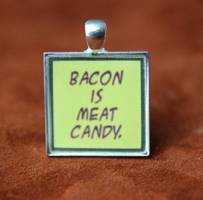 bacon keychain pendant